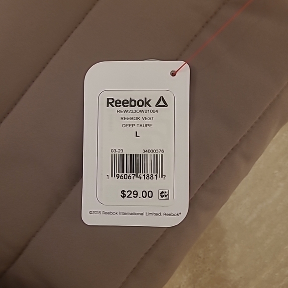 Reebok Getaway Woven Full Zip Vest Deep Taupe Brown SIZE L - Picture 6 of 11